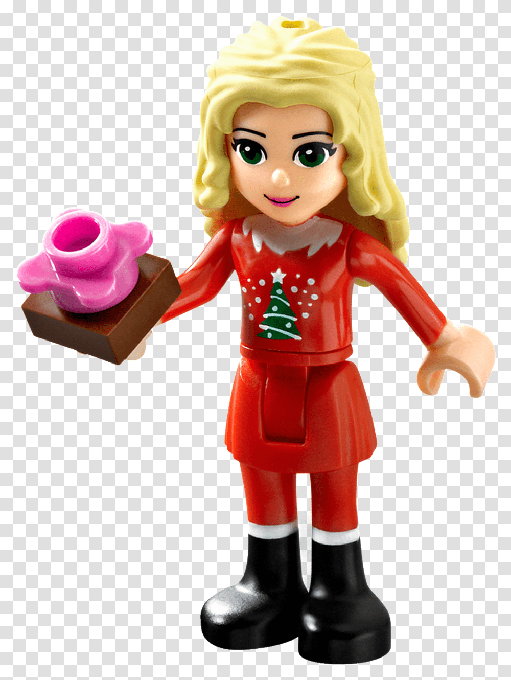 Lego Friends Christmas Minifigure, Doll, Toy, Person, Human Transparent Png