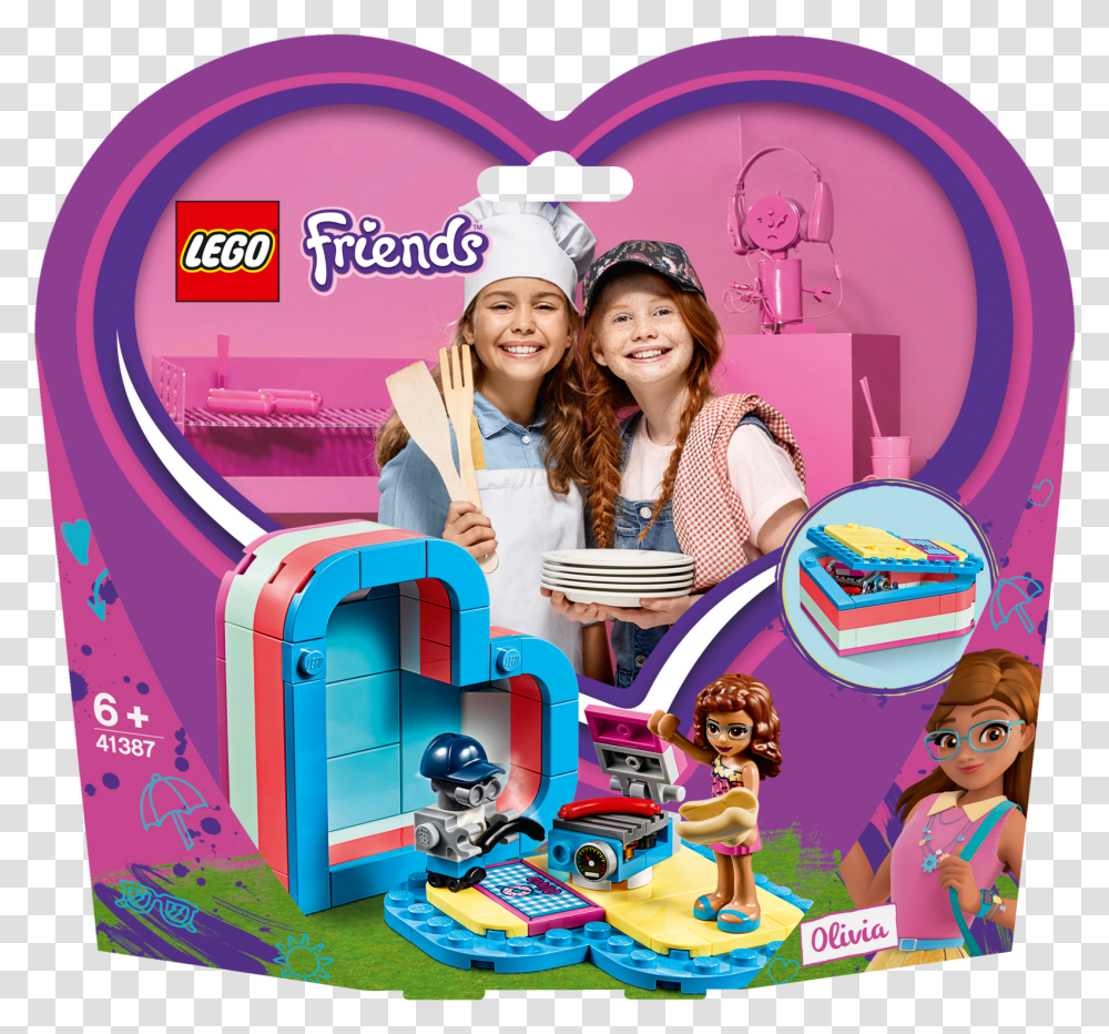Lego Friends Olivia S Summer Heart Box Lego Friends Summer Heart Box, Person, Human, Advertisement, Poster Transparent Png