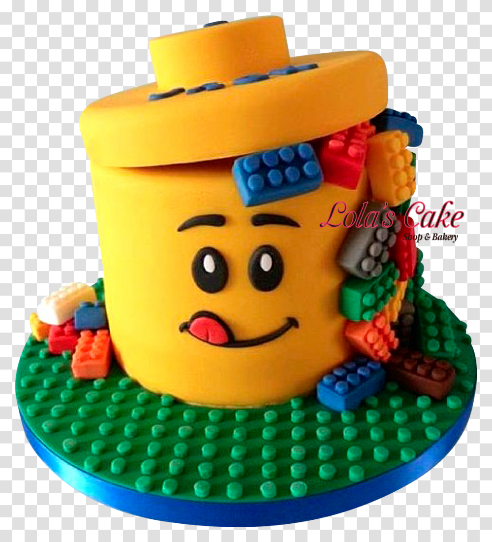 Lego Head Cake, Dessert, Food, Birthday Cake Transparent Png