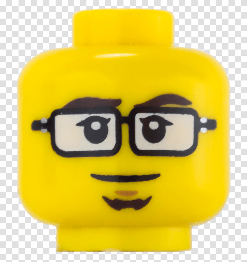 Lego Head Glasses Goatee 3626cpb1118 Lego, Bottle, Cosmetics, Sunscreen Transparent Png