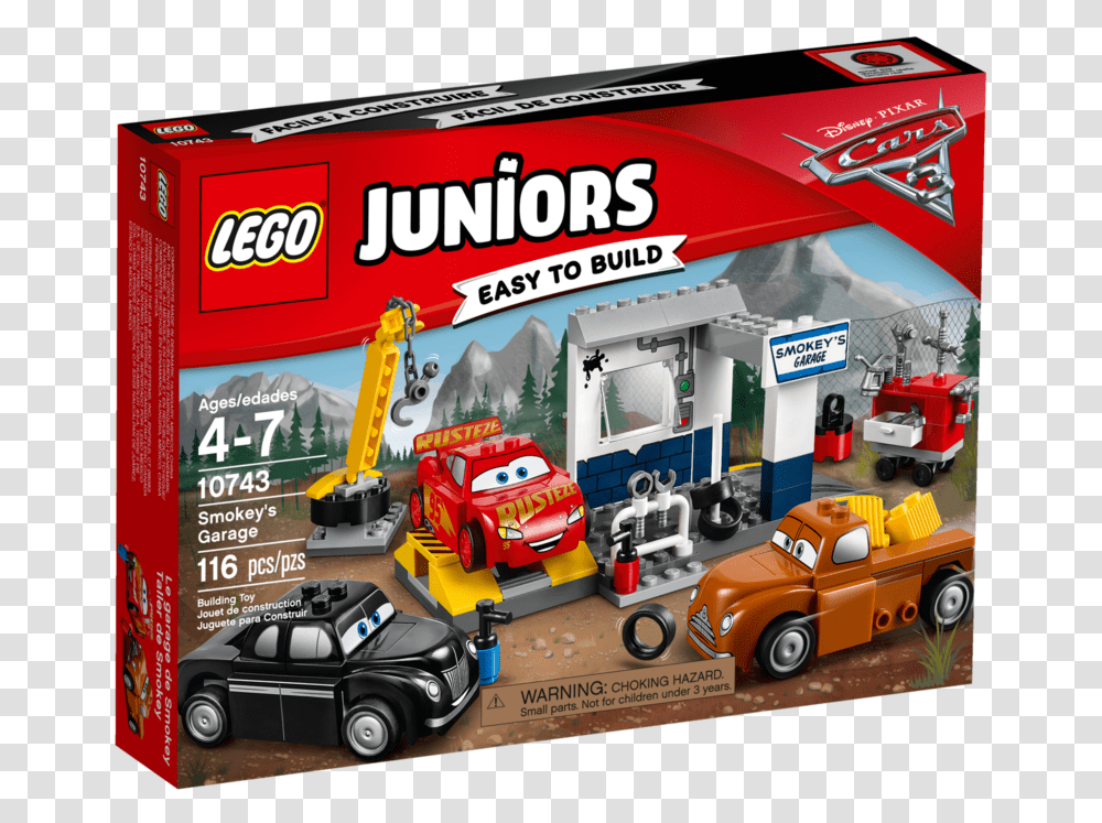 Lego Juniors Disney Cars Download Lego Smokey's Garage, Vehicle, Transportation, Race Car, Sports Car Transparent Png