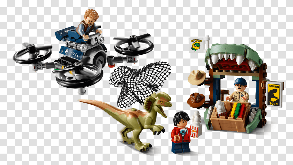 Lego Jurassic World Returns With Four New Sets And A Legend Dilophosaurus On The Loose, Figurine, Comics, Book, Person Transparent Png