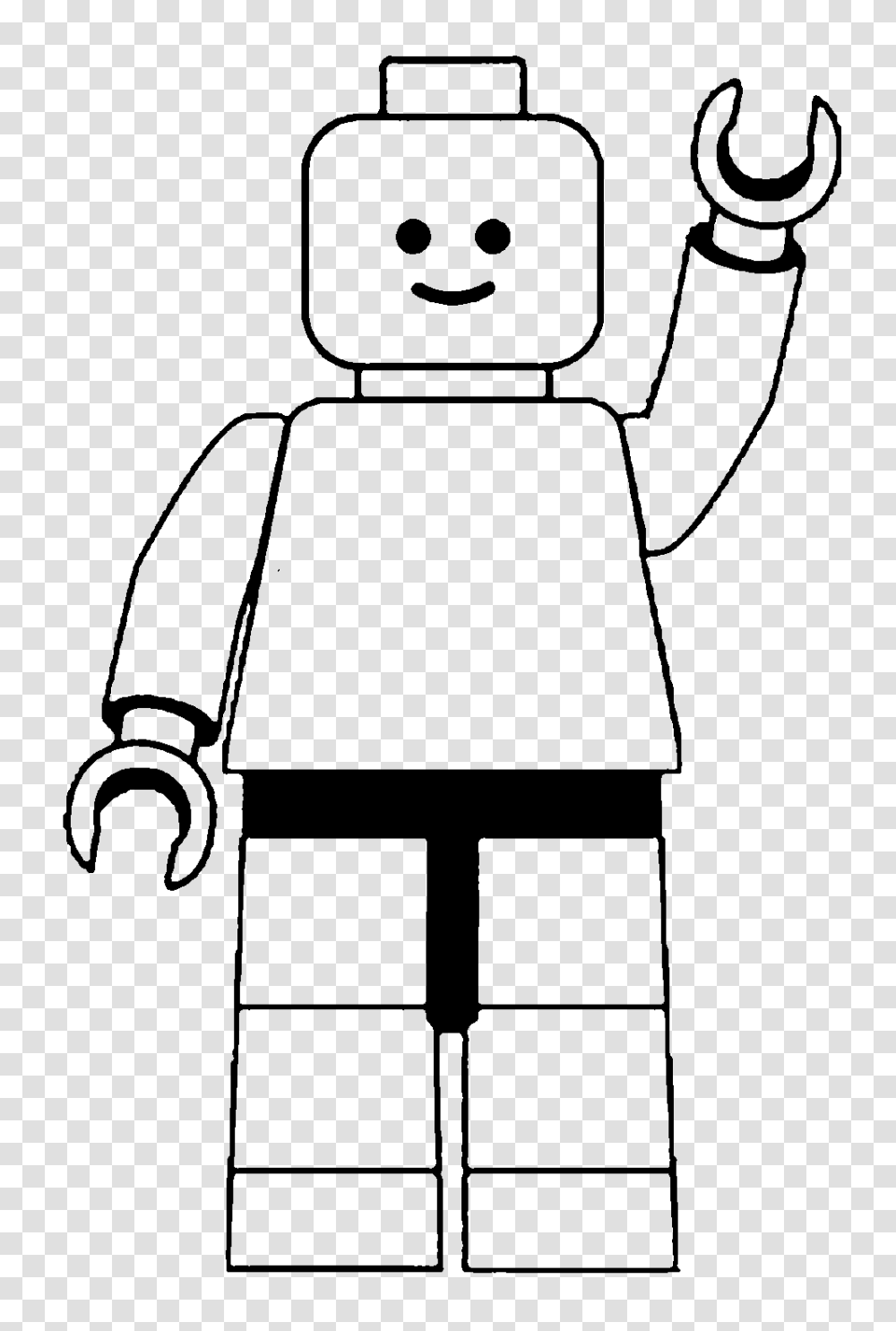 Lego Man Clip Art Black And White Quick Quilt, Robot, Stencil Transparent Png