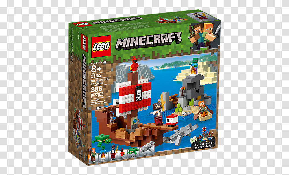 Lego Minecraft Pirate Ship Adventure, Toy Transparent Png