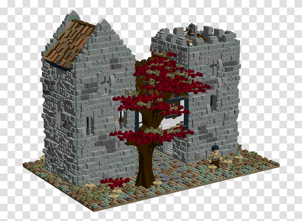 Lego Moc Medieval Castle Custom Model Instructions Ruins, Toy, Tree, Plant Transparent Png