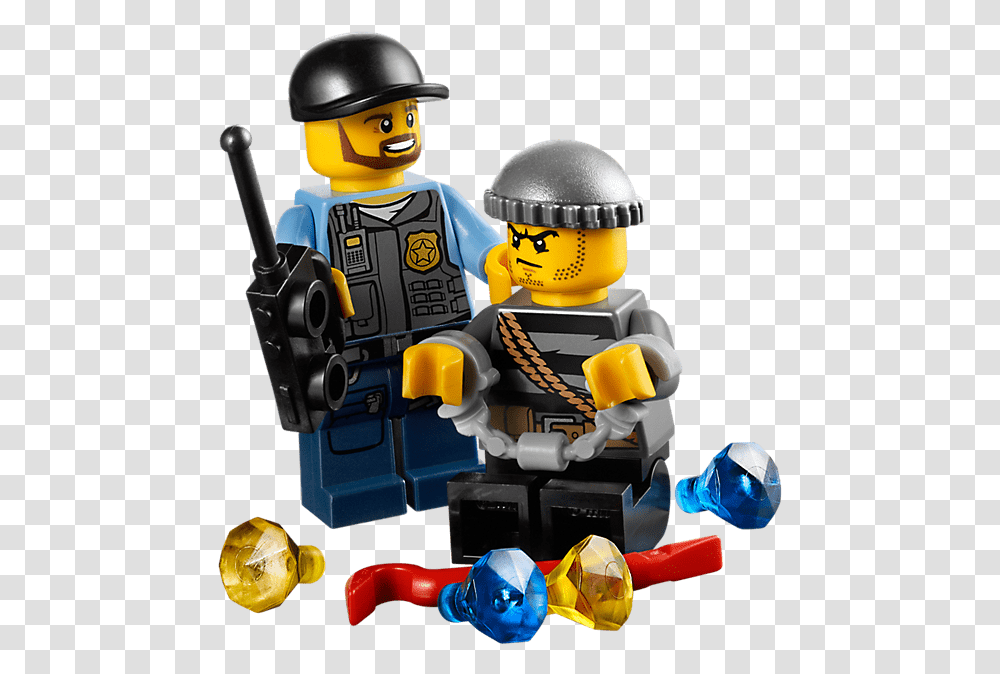 Lego Police Officer And Gangster Lego City Police, Helmet, Apparel, Person Transparent Png