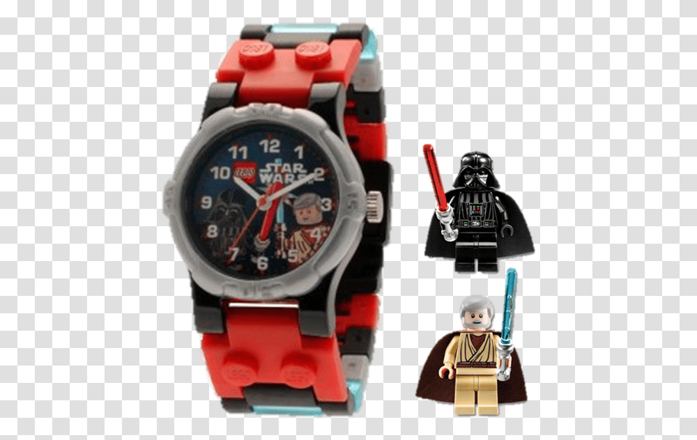 Lego Star Wars Darth Vader And Obi Wan Kenobi Darth Vader Obi Wan Lego Star Wars, Wristwatch, Toy, Person, Human Transparent Png
