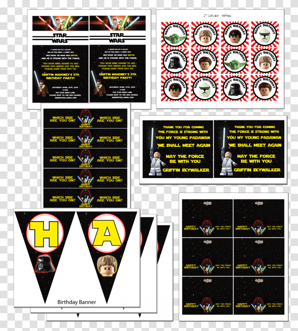 Lego Star Wars Party Star Wars Birthday Invitations, Person, Human, Label Transparent Png