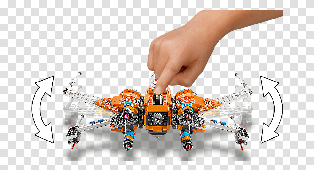 Lego Star Wars Poe Dameron's X Wing Fighter, Person, Human, Robot, Toy Transparent Png
