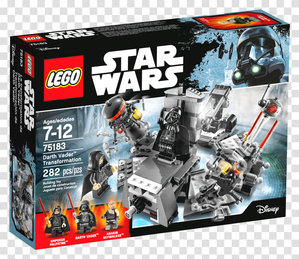 Lego Star Wars Set Darth Vader Transformation 75183 Lego Star Wars Transformation Darth Vader, Helmet, Toy, Machine, Robot Transparent Png