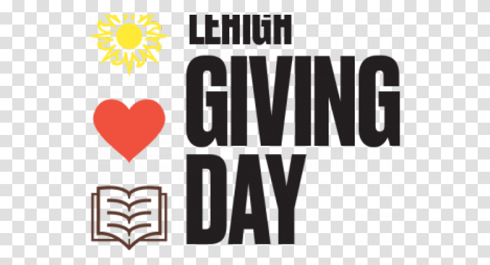 Lehigh University Giving Day Logo With Sun Heart And Heart, Label, Plant, Flower Transparent Png