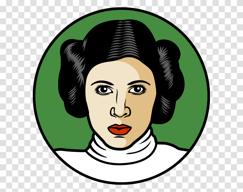 Leia Drawing Skywalker Princess Leia Face Clipart, Head, Person, Human, Label Transparent Png