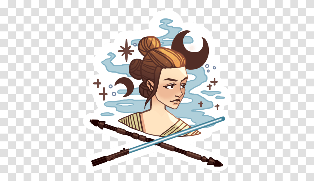 Leia Organa Star Wars Designs From An Upcoming Sticker Rey Star Wars Clipart, Person, Drawing, Outdoors, Doodle Transparent Png