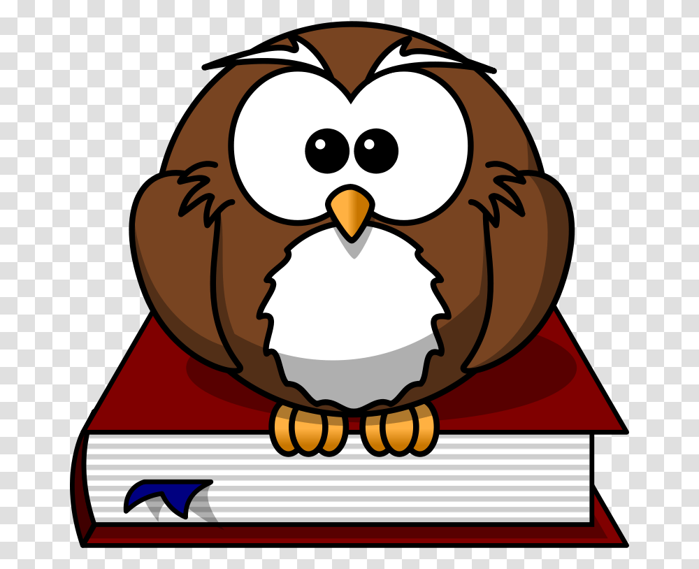 Lemmling Cartoon Owl Sitting On A Book, Animals, Bird, Egg, Food Transparent Png