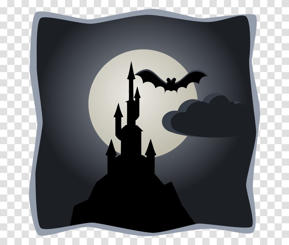 Lemmling Spooky Castle In Full Moon, Architecture, Pillow, Cushion, Silhouette Transparent Png