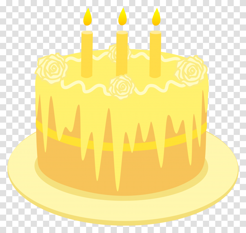 Lemon Birthday Cake With Candles Yellow Birthday Cake Yellow Birthday Cake, Dessert, Food Transparent Png