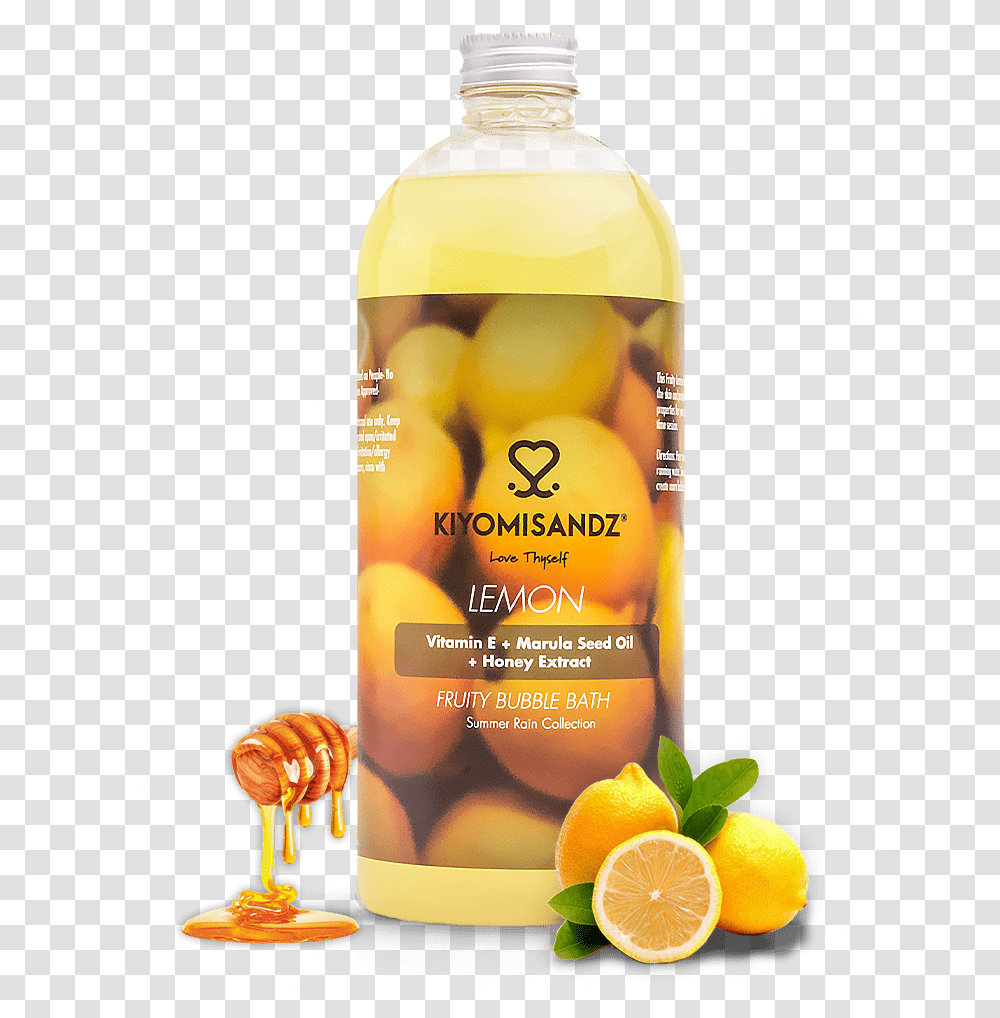 Lemon Bubble Bath Blood Orange, Bottle, Plant, Food, Beverage Transparent Png