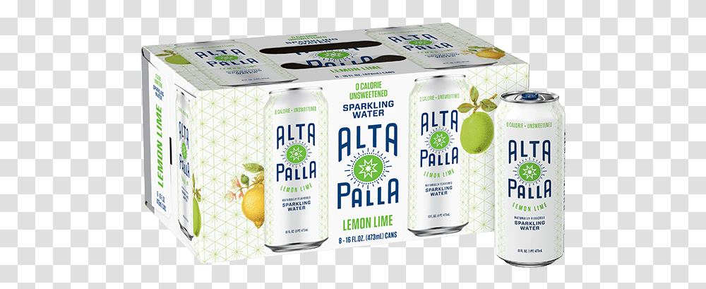 Lemon Lime Alta Palla Sparkling Water, Beverage, Drink, Plant, Soda Transparent Png
