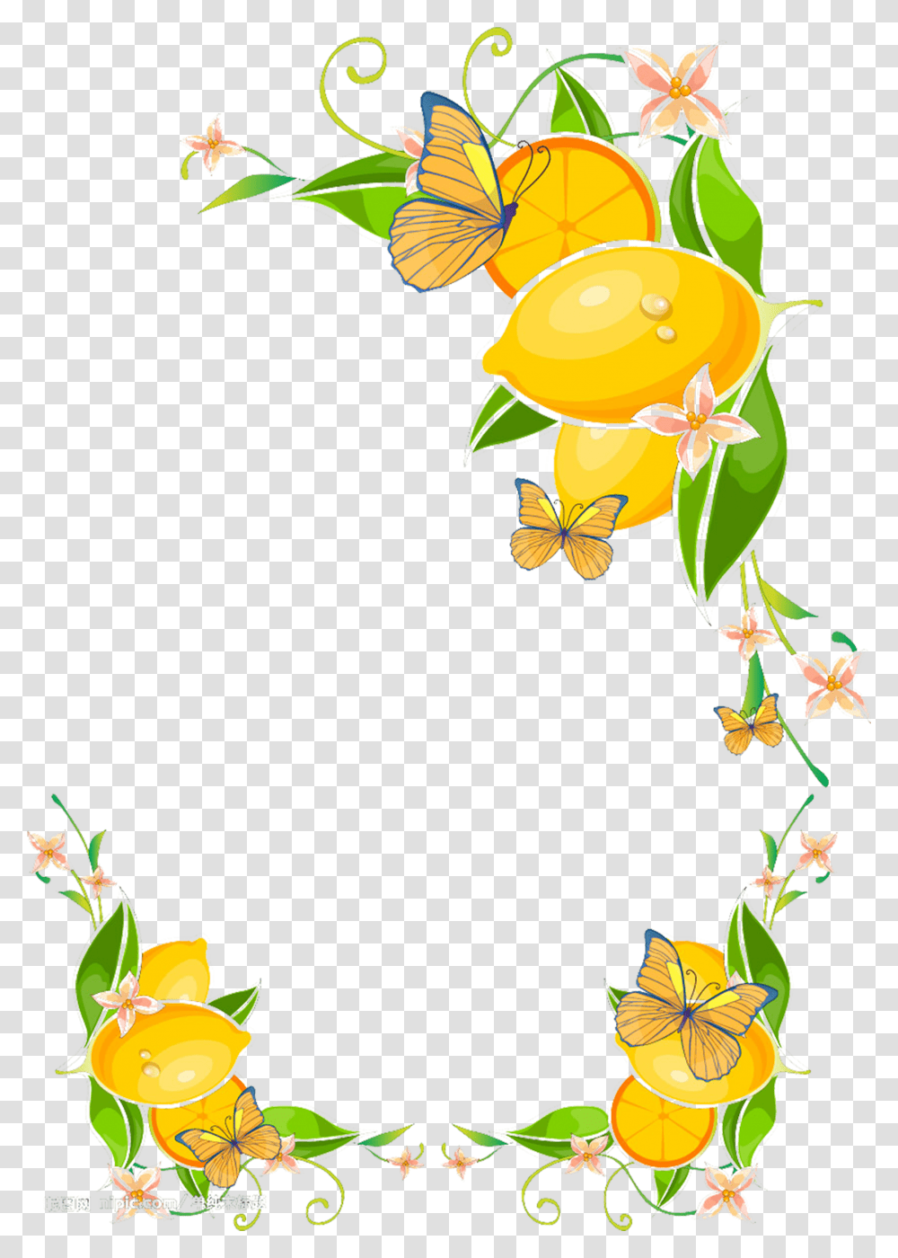Lemons Clipart Border Mango Border Designs Transparent Png