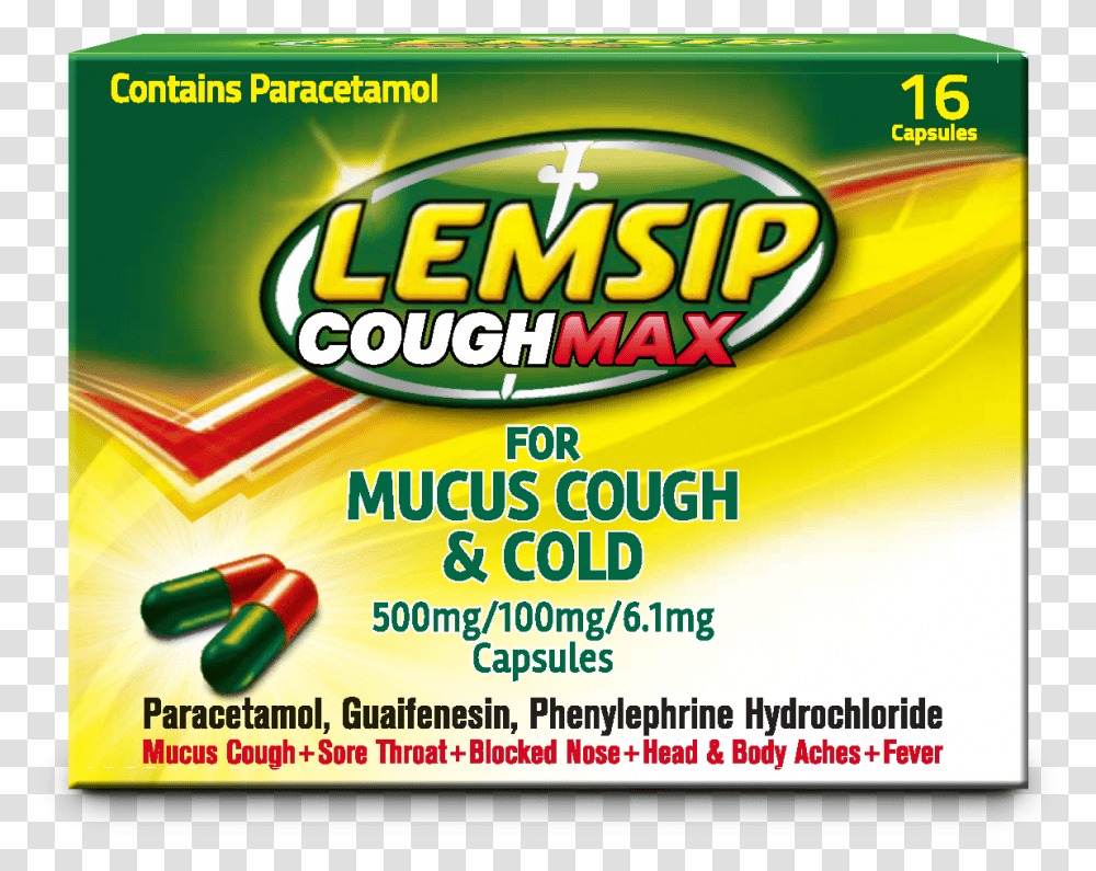 Lemsip Cough Mucus Capsules, Flyer, Poster, Paper, Advertisement Transparent Png