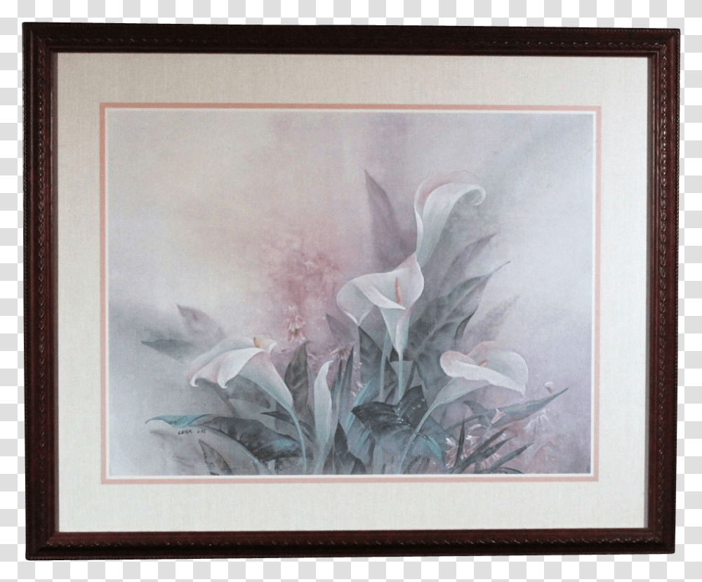 Lena Liu White Calla Lily Print, Modern Art, Painting, Canvas Transparent Png