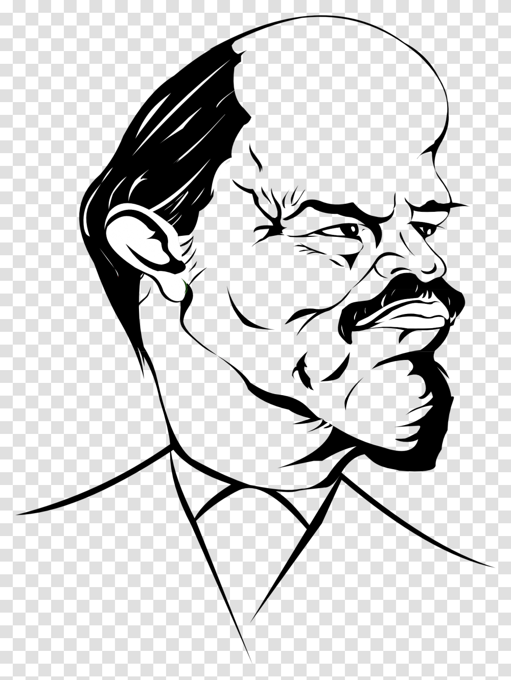 Lenin Caricature Face Funny Man Lenin Caricature, Drawing, Stencil, Sketch Transparent Png