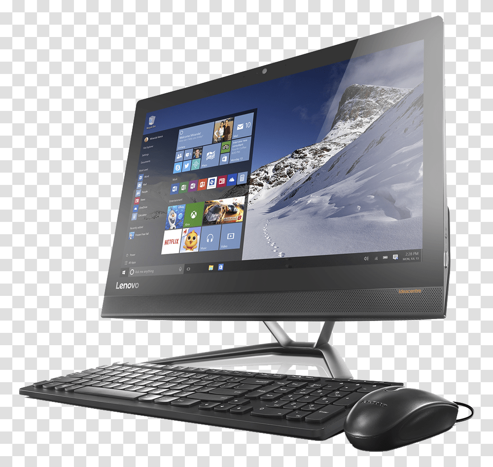 Lenovo All In One Amd, Pc, Computer, Electronics, Computer Keyboard Transparent Png
