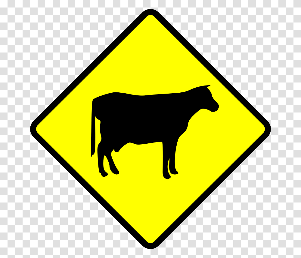 Leomarc Caution Cows Crossing, Transport, Road Sign, Cattle Transparent Png