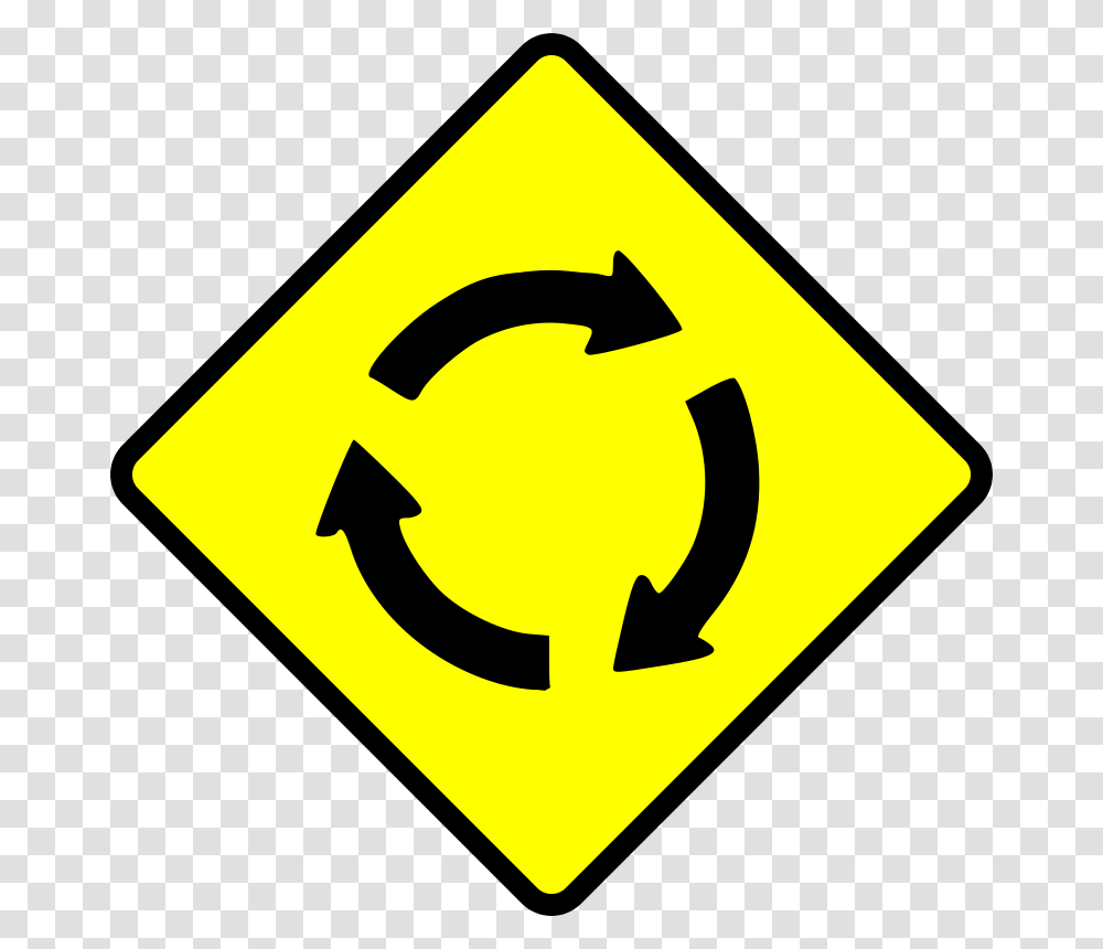 Leomarc Caution Roundabout, Transport, Sign, Road Sign Transparent Png