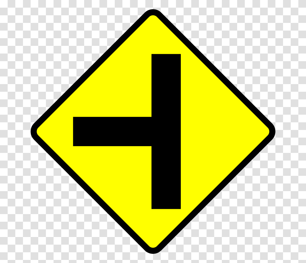 Leomarc Caution T Junction, Transport, First Aid, Road Sign Transparent Png