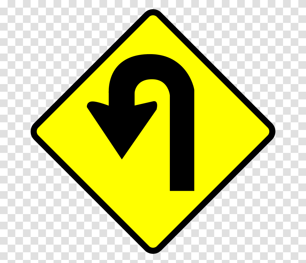 Leomarc Caution U Turn, Transport, Road Sign Transparent Png