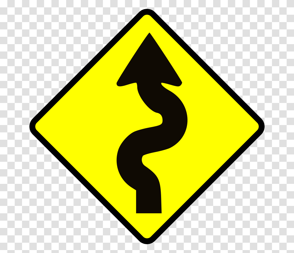 Leomarc Caution Winding Road, Transport, Road Sign Transparent Png