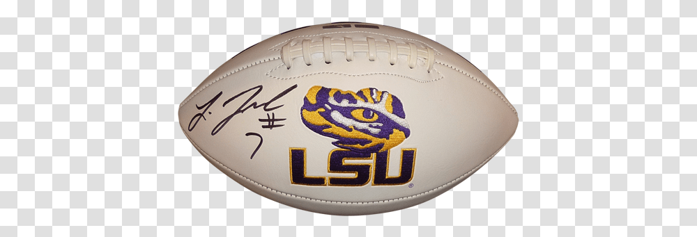 Leonard Fournette Autographed Lsu Louisiana State Tigers Logo Football Panini Lsu Tiger Eye Logo, Sport, Sports, Rugby Ball Transparent Png