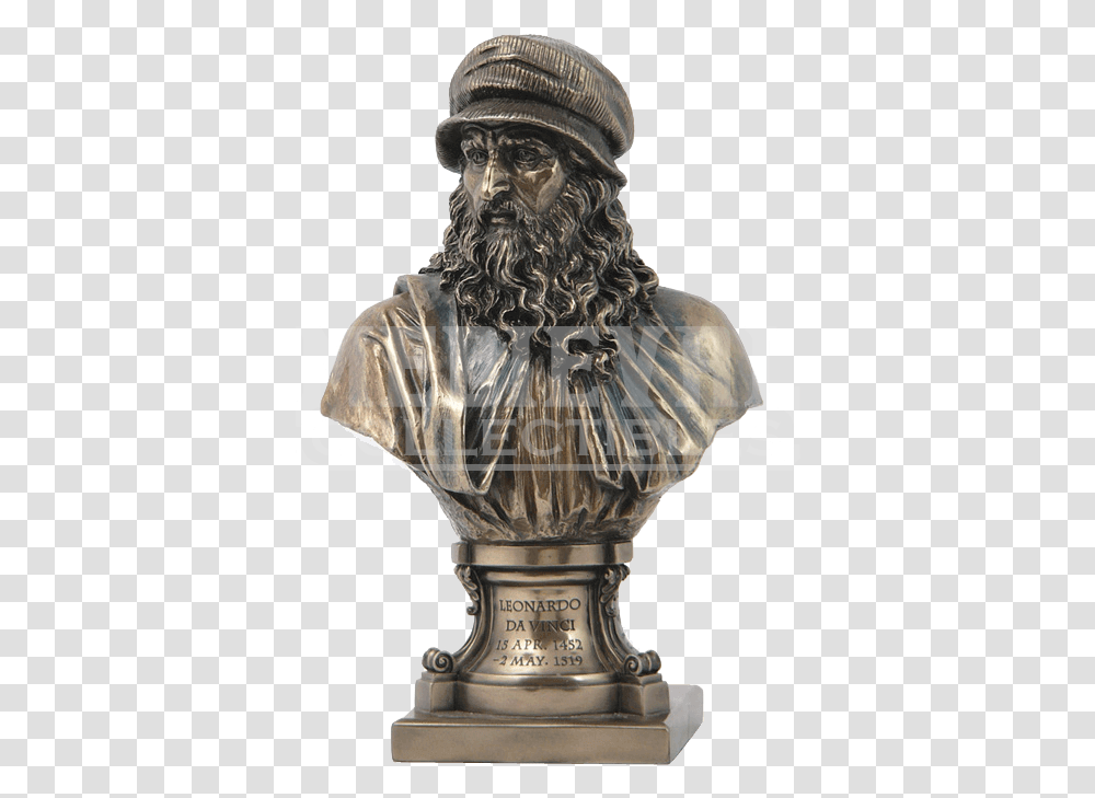 Leonardo Da Vinci Bust Leonardo Da Vinci Sculptures, Statue, Person, Human Transparent Png
