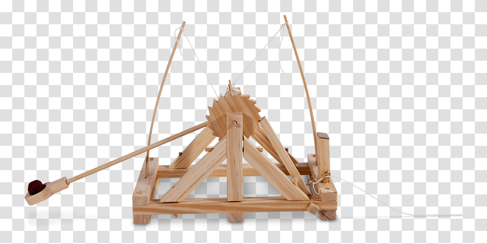 Leonardo Da Vinci Catapult Da Vinci's Catapult Side View, Wood, Plywood, Boat, Vehicle Transparent Png