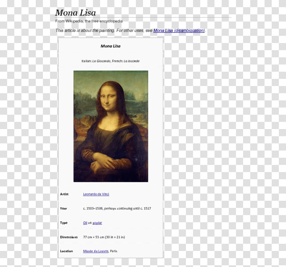 Leonardo Da Vinci Original Mona Lisa Download Leonardo Da Vinci Michelangelo Mona Lisa, Person, Human Transparent Png