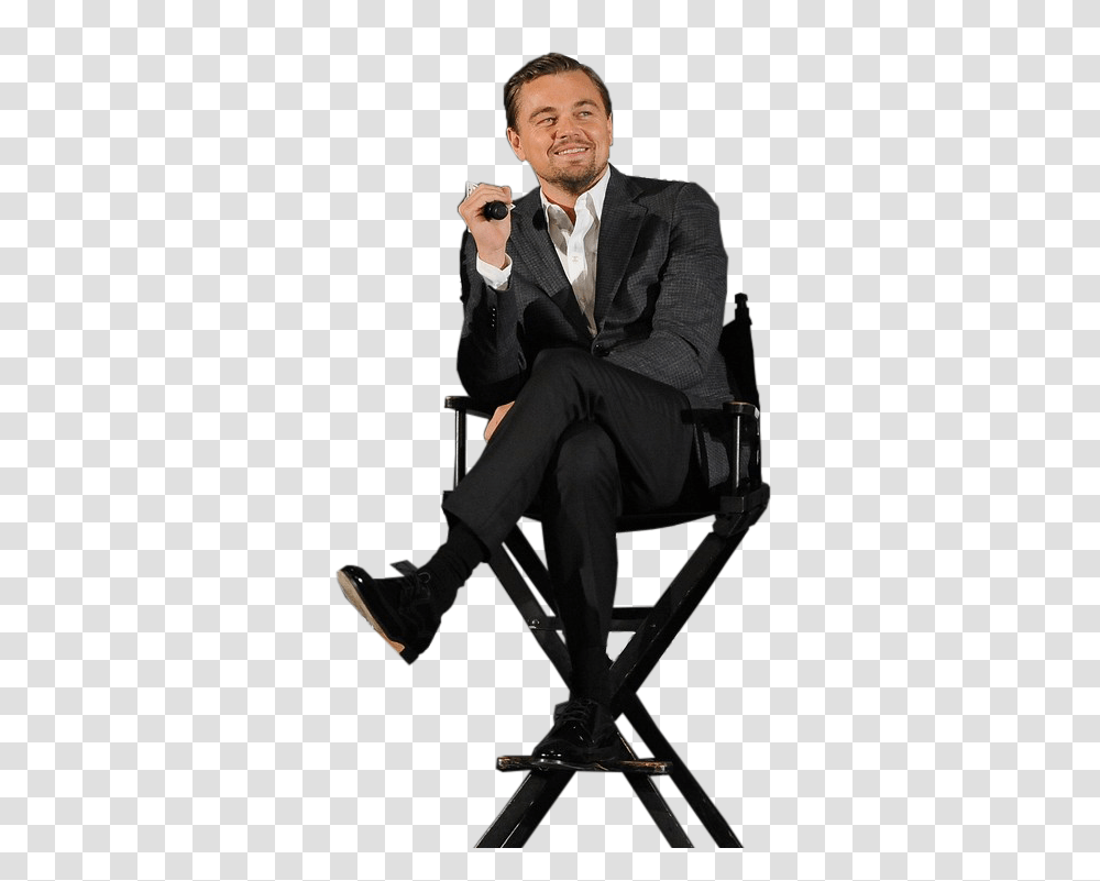 Leonardo Dicaprio, Celebrity, Chair, Furniture Transparent Png