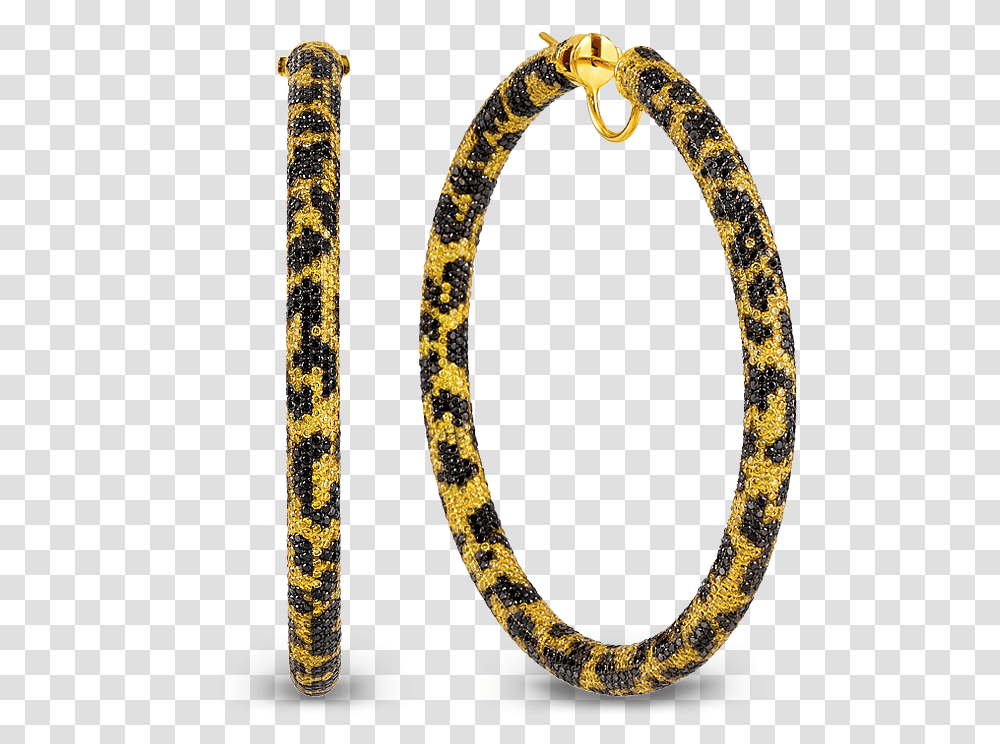 Leopard Print Diamond Hoop Earrings Jacob & Co Leopard Gold Hoop Earrings, Snake, Reptile Transparent Png