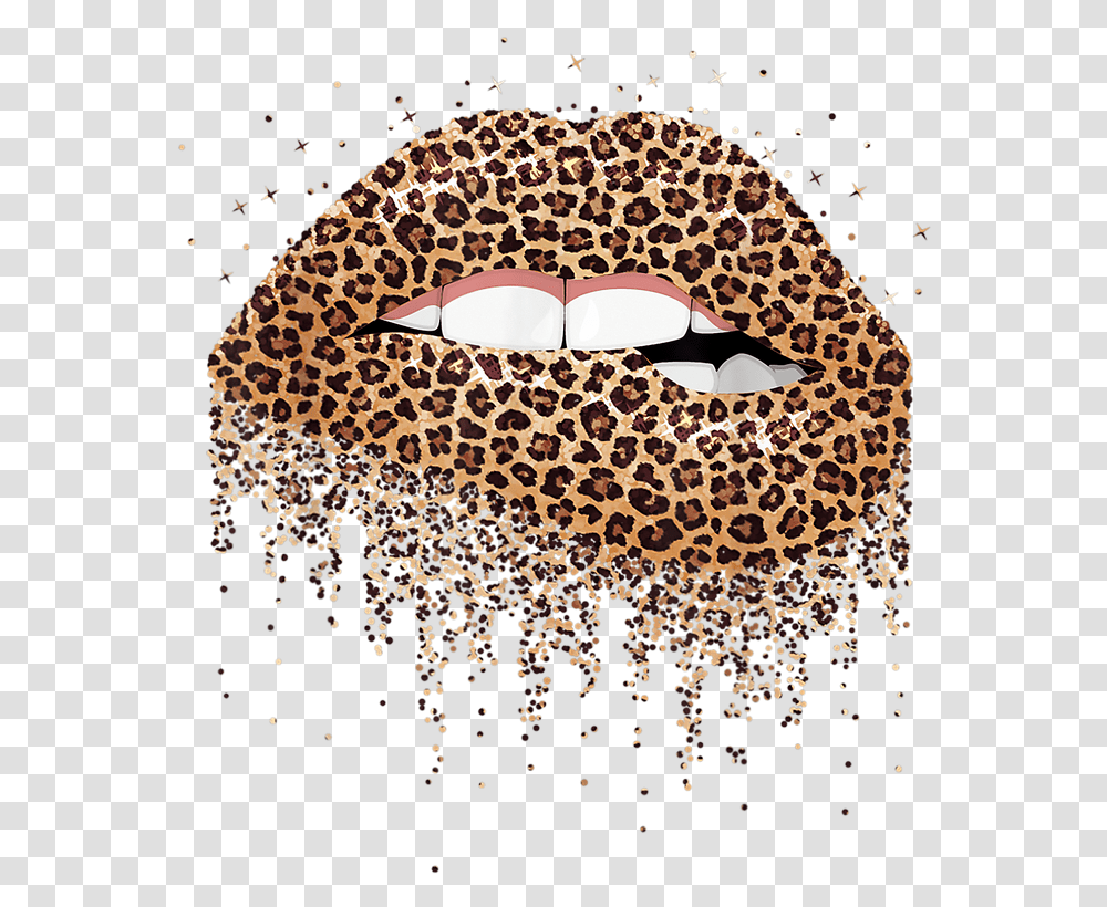 Leopard Print Lips Tshirt, Mask, Rug Transparent Png