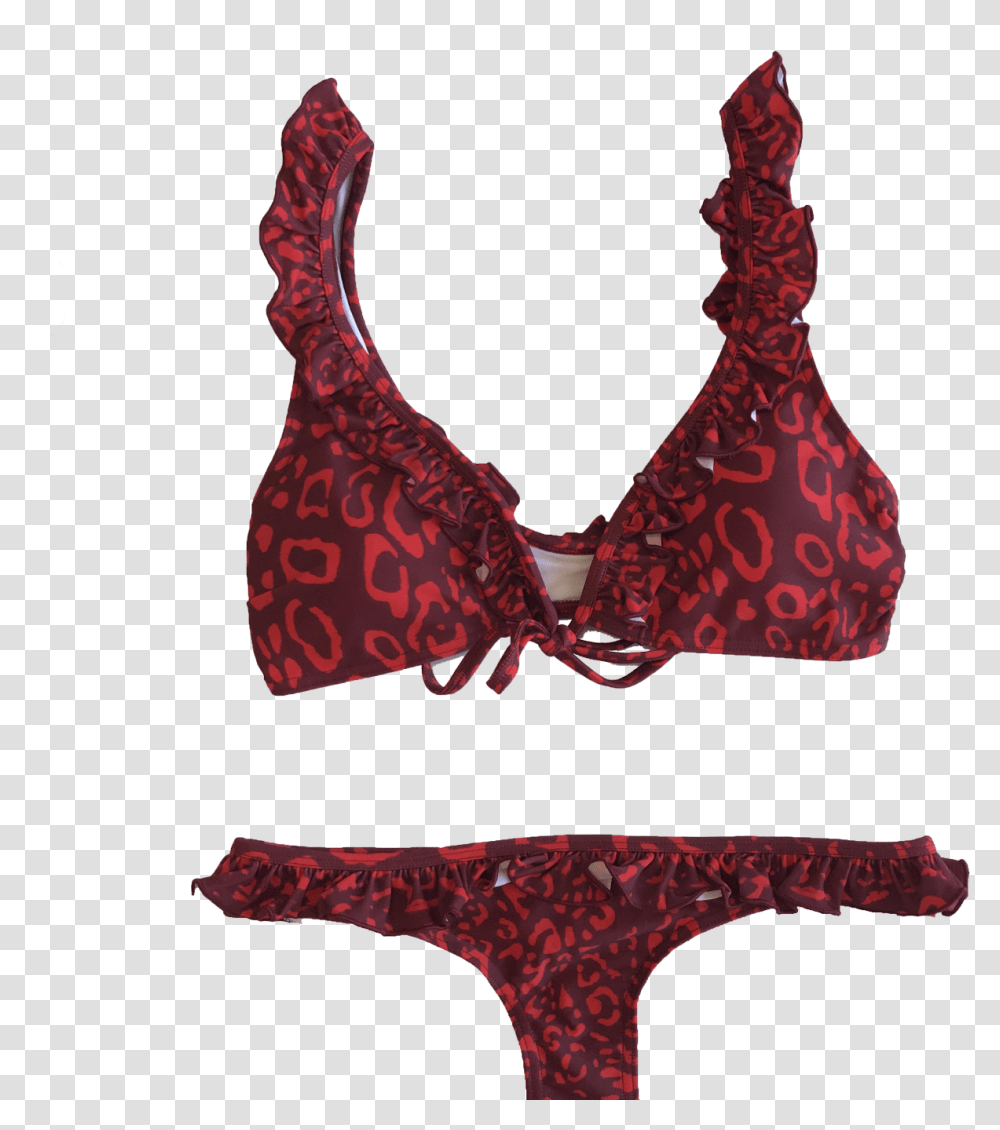 Leopard Red Bikini Lingerie Top, Clothing, Apparel, Underwear, Bra Transparent Png