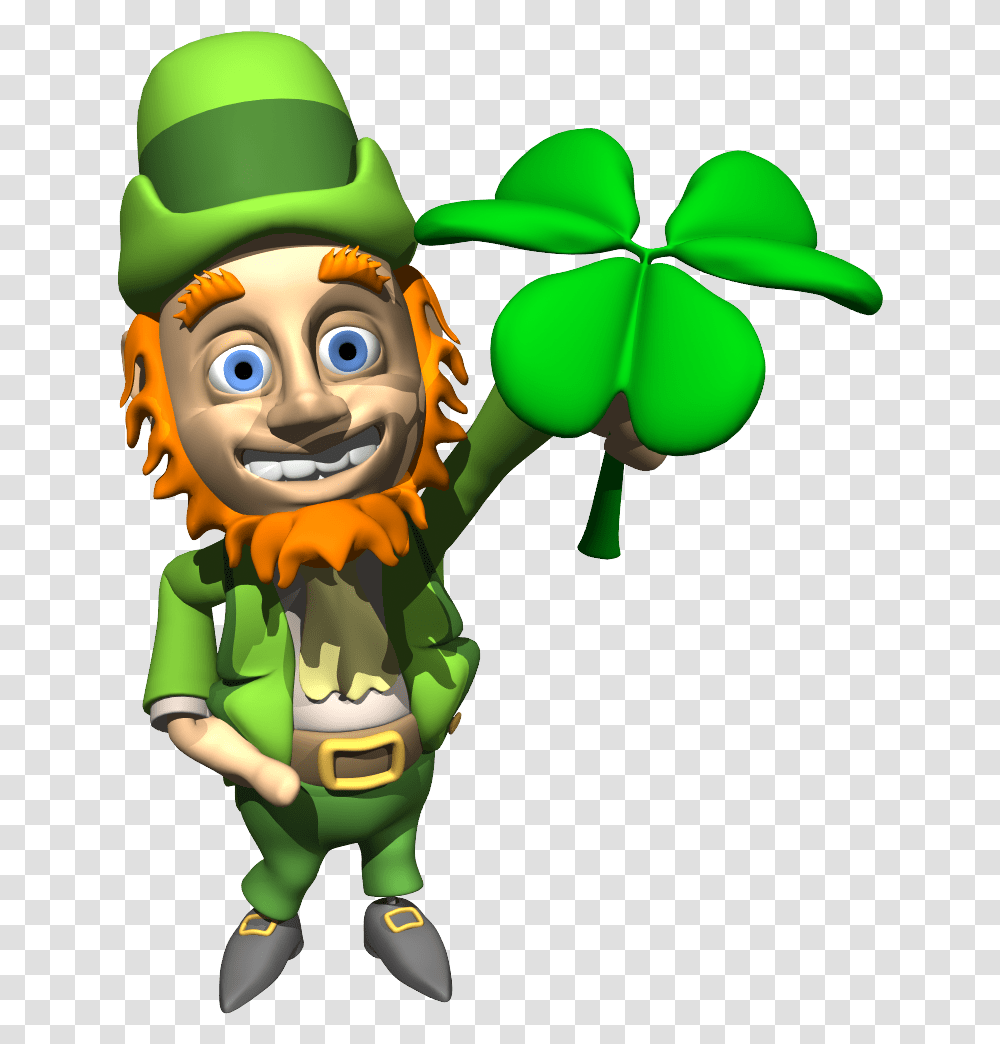 Leprechaun And Shamrock Clip Art St Patrick's Day Funny Songs, Toy, Elf, Plant, Green Transparent Png