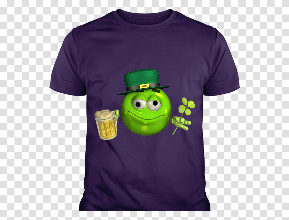 Leprechaun Emoticon Emoji With Beer Custom T Shirt Cartoon, Apparel, T-Shirt, Sleeve Transparent Png