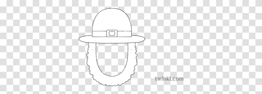 Leprechaun Hat 2 Black And White Illustration Twinkl Line Art, Clothing, Apparel, Lamp, Helmet Transparent Png
