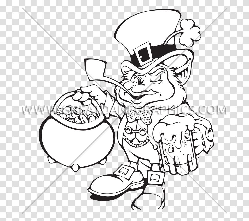 Leprechaun Pot Of Gold Production Ready Artwork For T Fictional Character, Drawing, Doodle, Chef, Sketch Transparent Png
