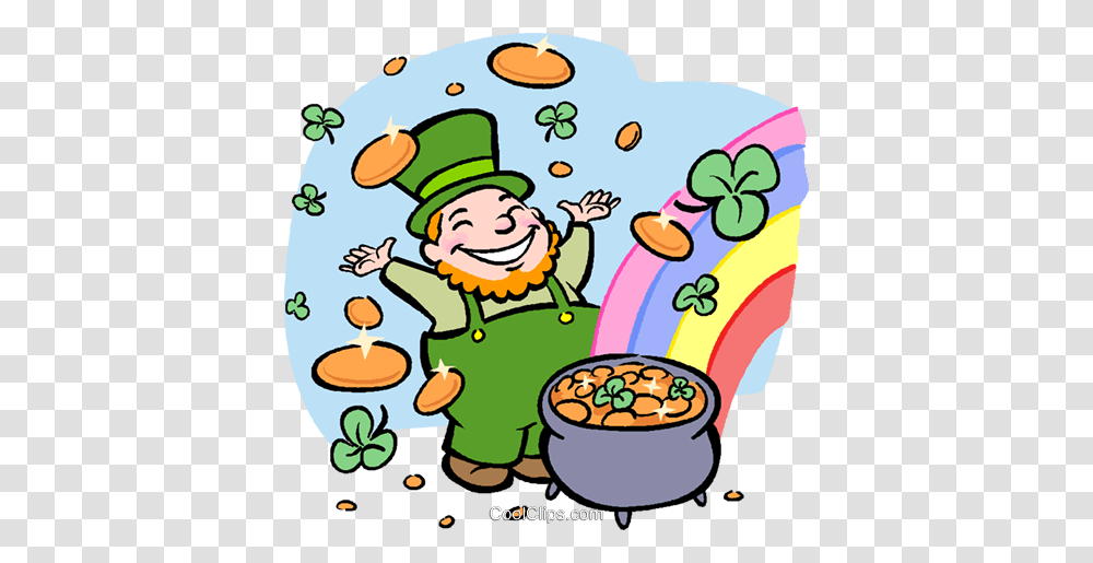 Leprechaun With Pot Of Gold Royalty Free Vector Clip Art, Bowl, Chef, Elf, Performer Transparent Png