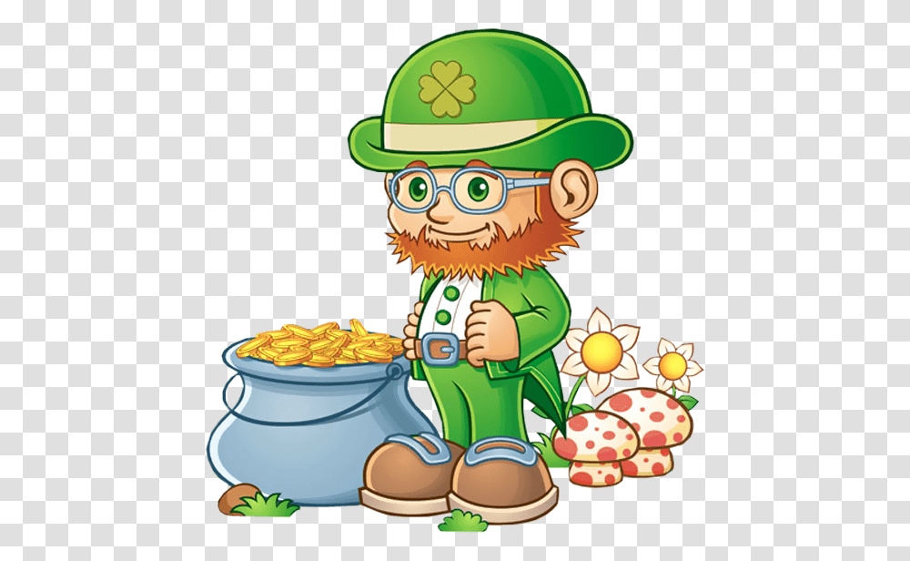 Leprechaun With Pot Of Gold, Toy, Food, Crowd, Drawing Transparent Png