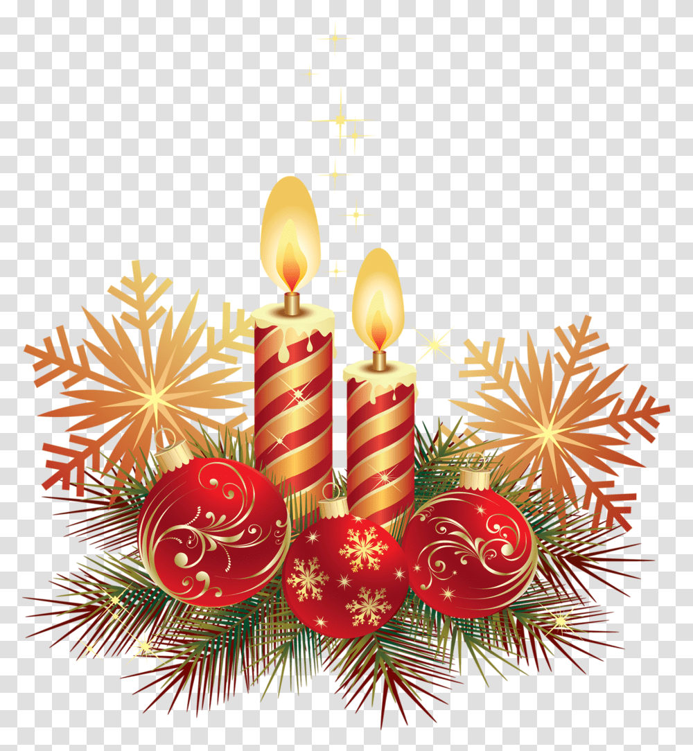 Les Bougies De Noel M Chali Re Akia New Year Decoration, Diwali, Candle, Birthday Cake, Dessert Transparent Png