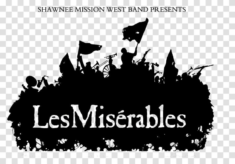 Les Miserables Minimalist Poster, Silhouette, Crowd, Alphabet Transparent Png