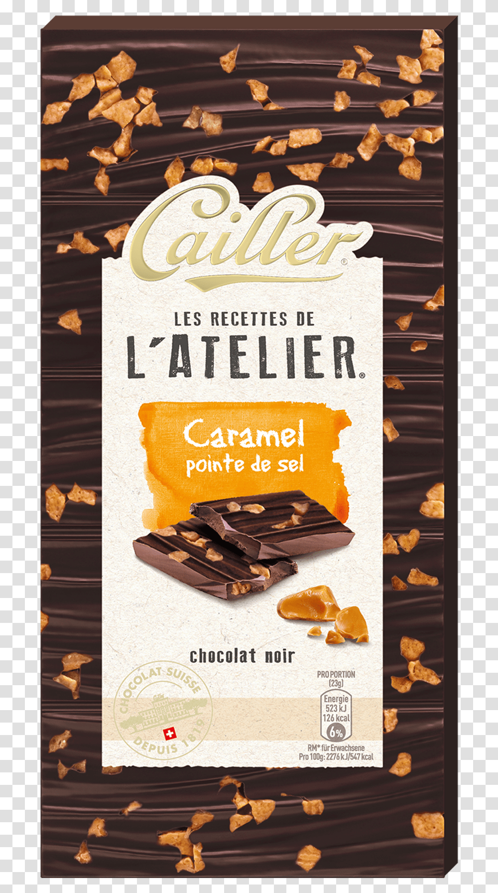 Les Recettes De L Atelier Dark Chocolate Tablet With Nestle Salted Caramel Chocolate, Plant, Fudge, Dessert, Food Transparent Png
