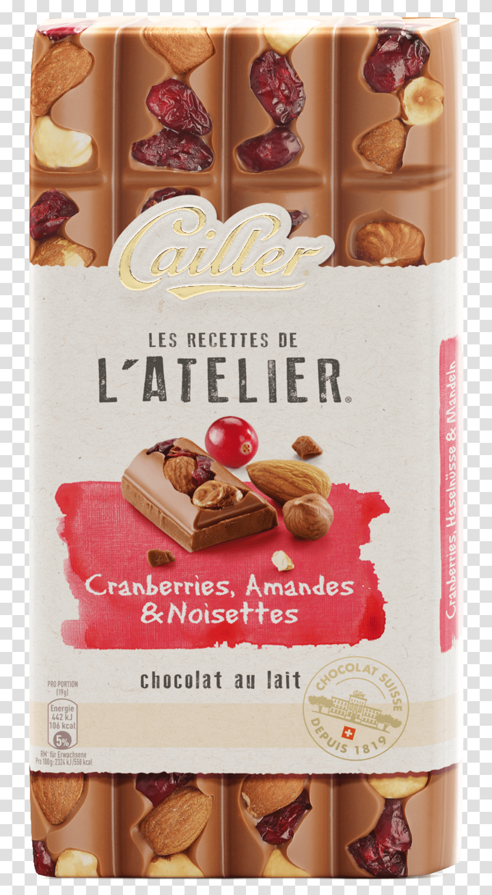 Les Recettes De L Atelier Milk With Cranberries Almonds Cailler L Atelier Cranberries, Plant, Nut, Vegetable, Food Transparent Png